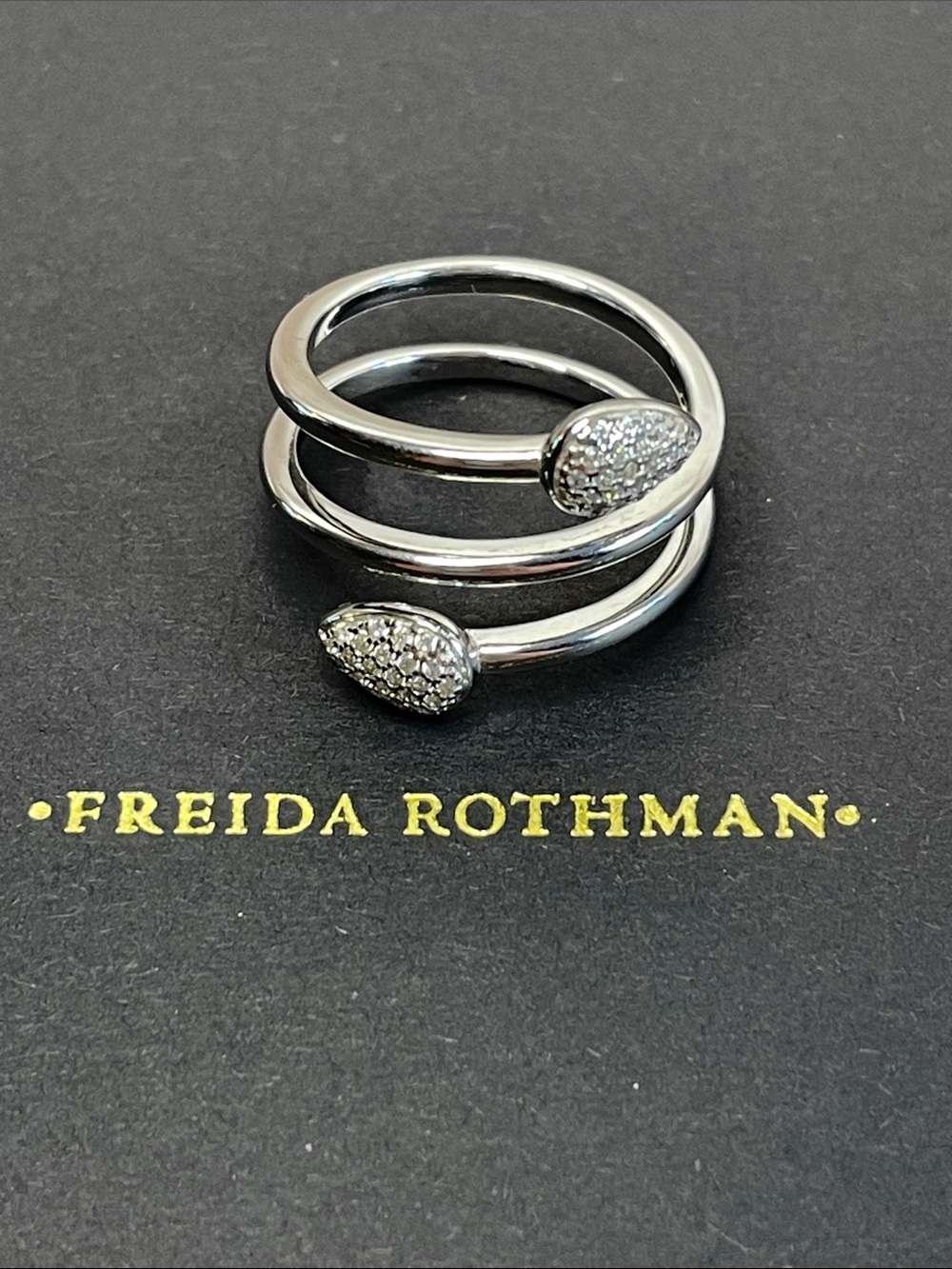 Freida Rothman Vault Sterling Silver Spiral Ring Size 9 NWT $125 MSRP